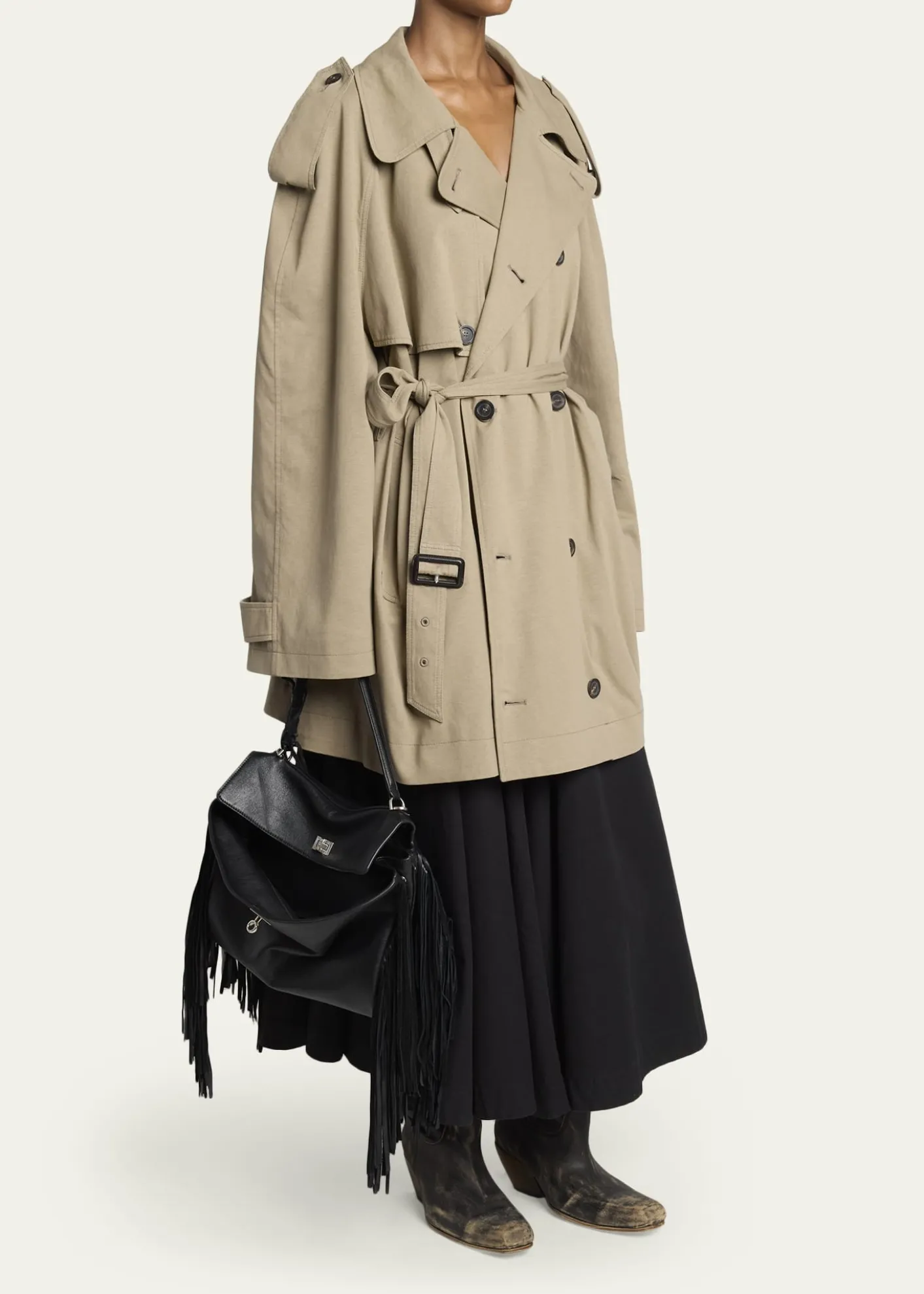 BalenciagaRodeo Medium Leather Fringed Top-Handle Bag