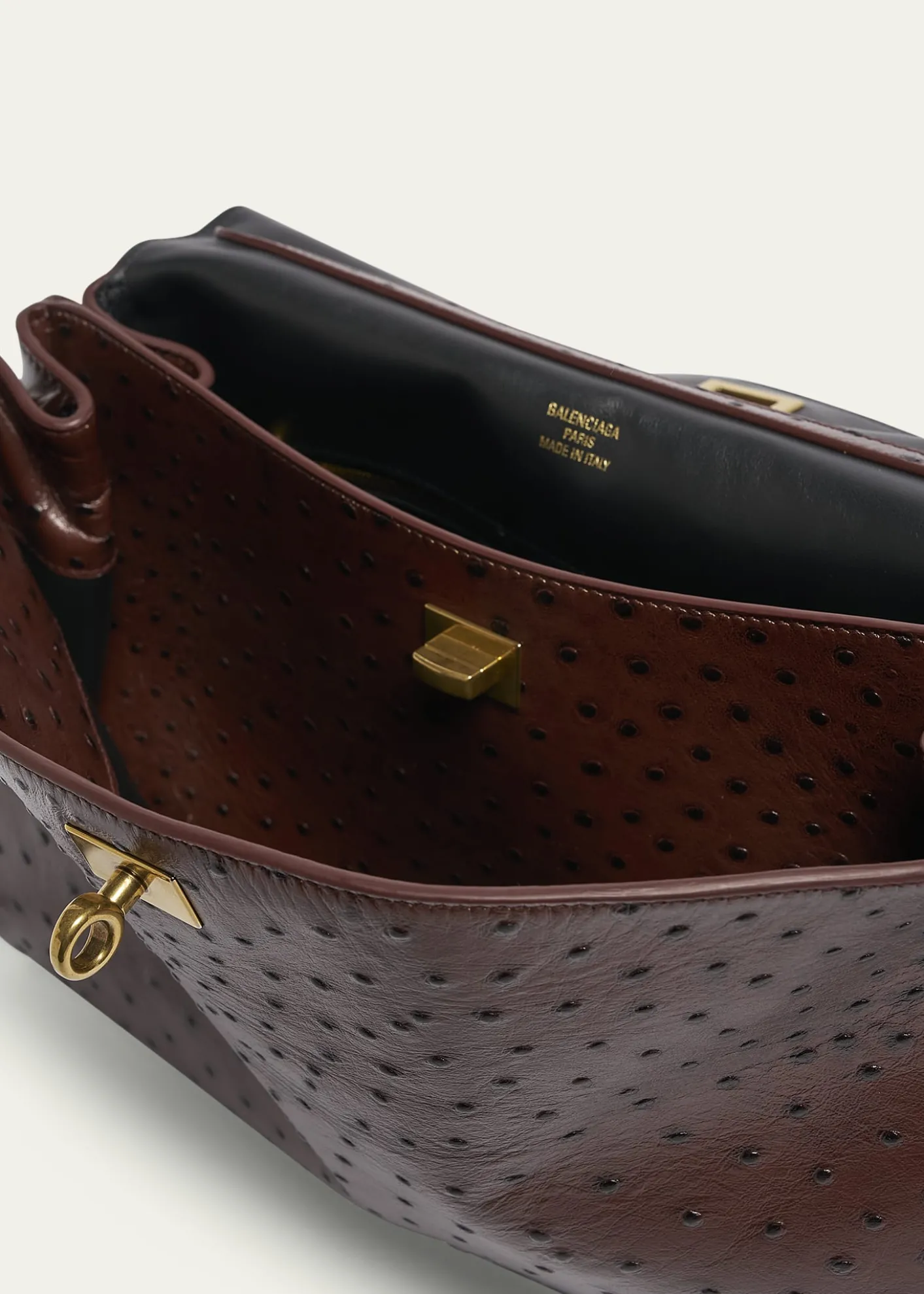 BalenciagaRodeo Medium Ostrich-Embossed Top-Handle Bag
