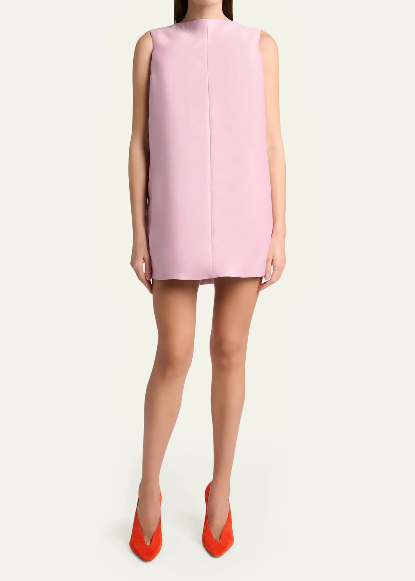 BalenciagaSleeveless Silk-Wool Mini Sack Dress
