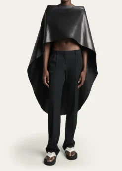 BalenciagaSmooth Leather High-Low Cape