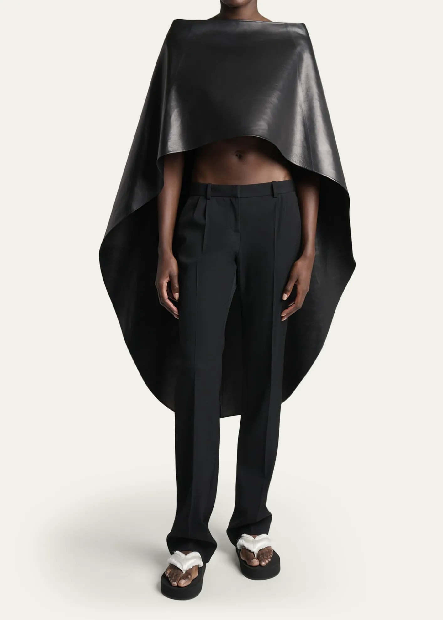 BalenciagaSmooth Leather High-Low Cape