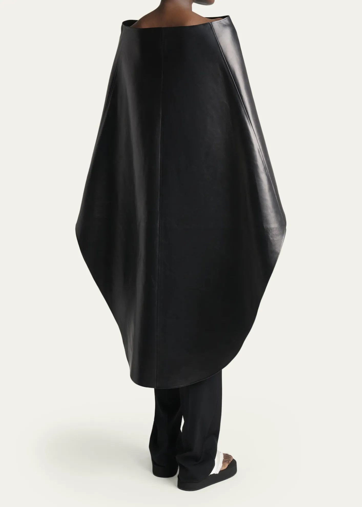 BalenciagaSmooth Leather High-Low Cape