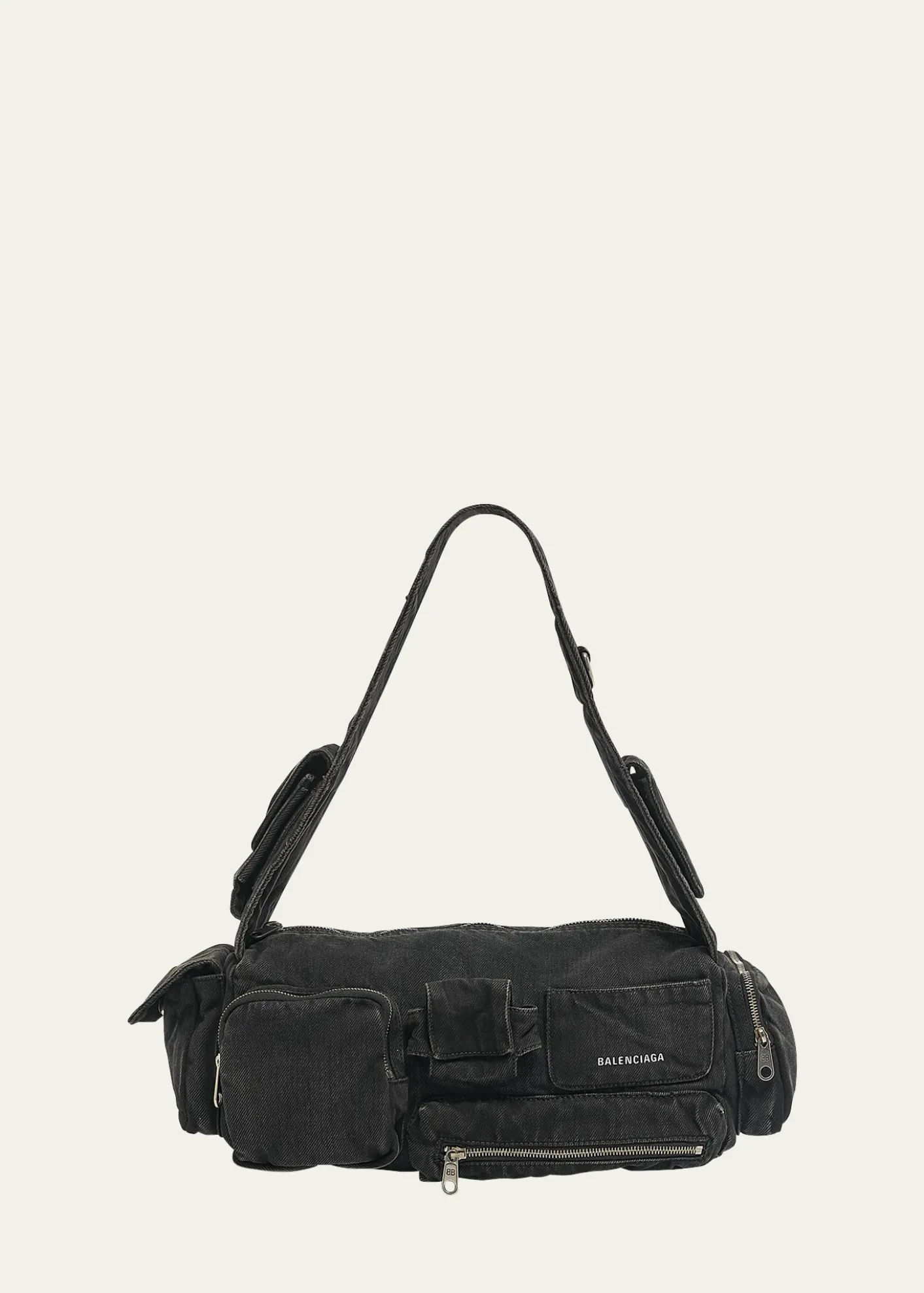 BalenciagaSuperbusy Sling Washed Denim Shoulder Bag