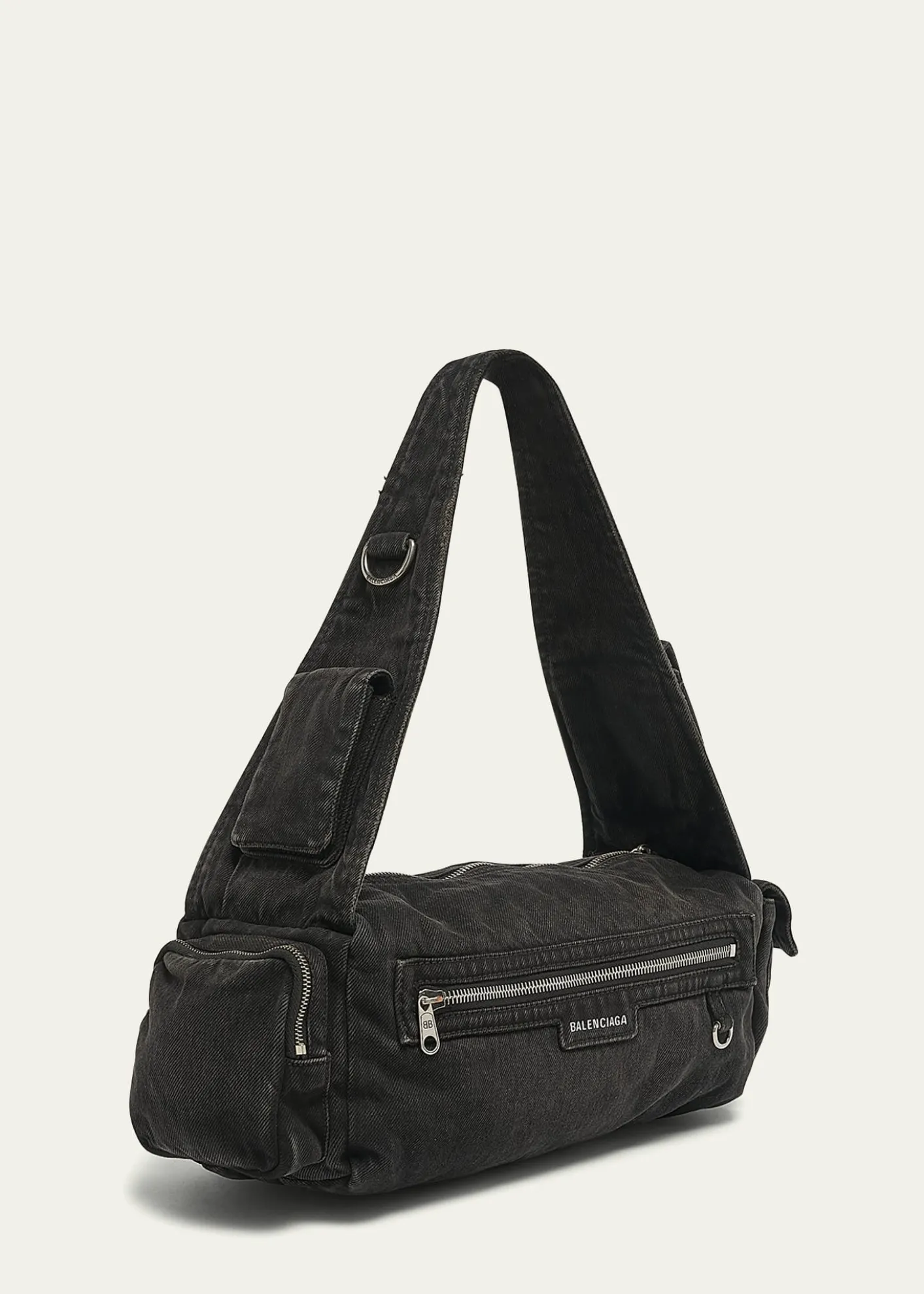 BalenciagaSuperbusy Sling Washed Denim Shoulder Bag