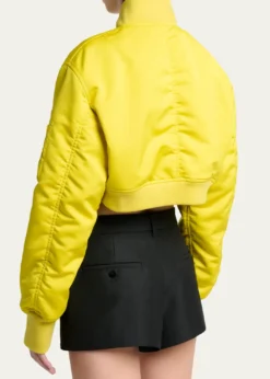 BalenciagaTechnical Faille Crop Bomber Jacket
