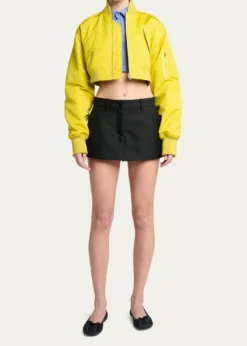 BalenciagaTechnical Faille Crop Bomber Jacket