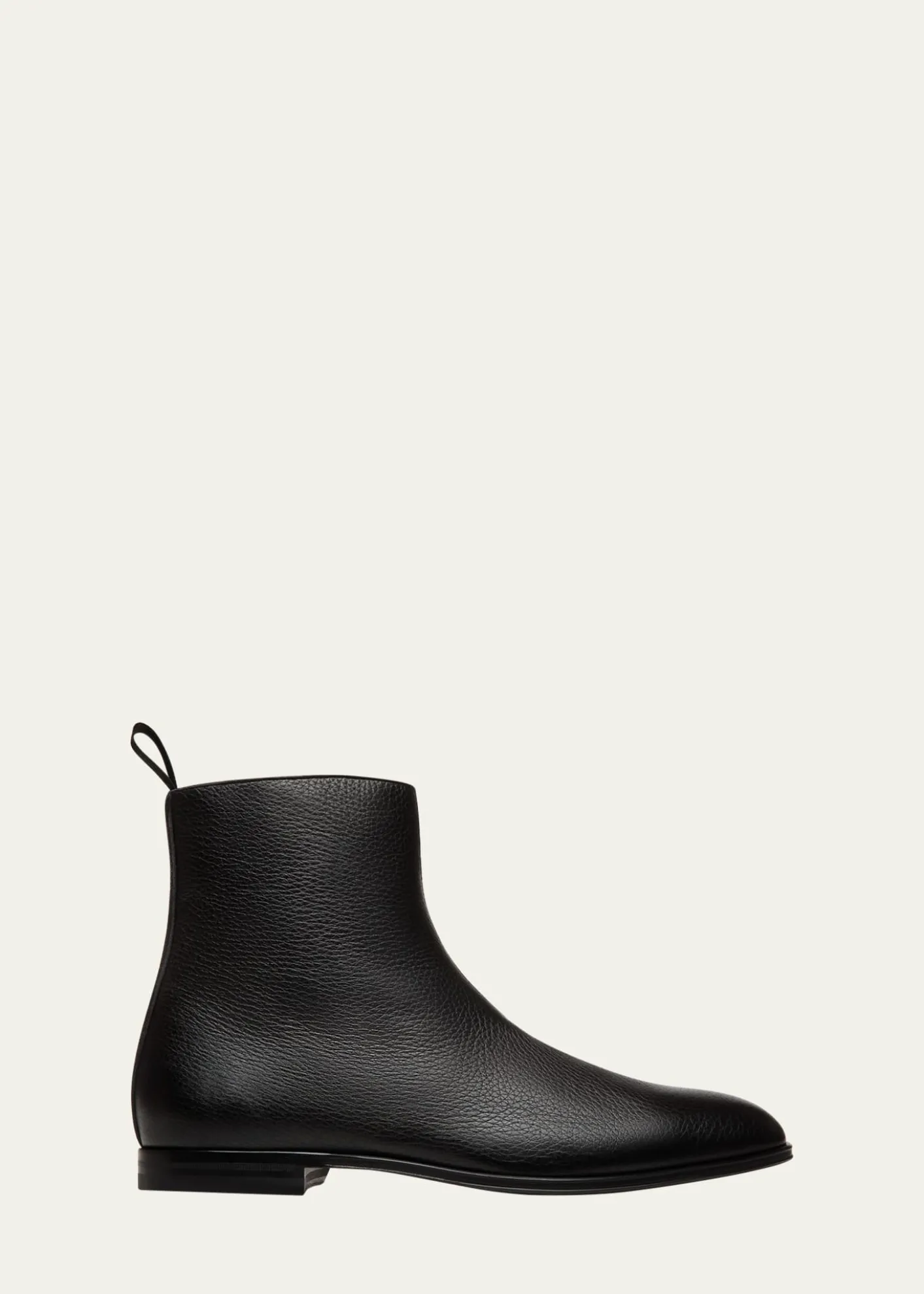 BallyMen's Wently Grainy Leather Side-Zip Ankle Boots
