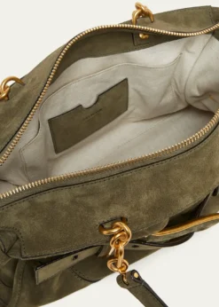 BalmainAnthem Belted Shoulder Bag in Suede