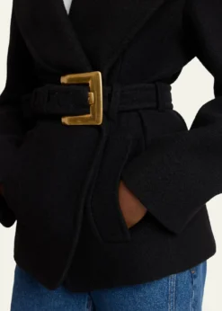 BalmainAnthem Buckle Belt Coat