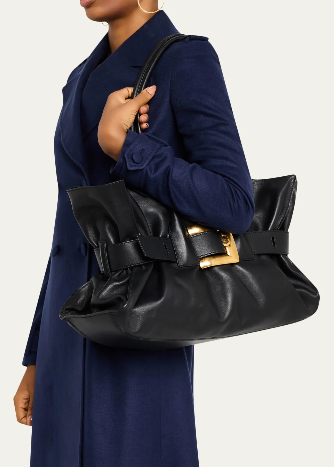 BalmainAnthem Large Belted Tote Bag in Leather
