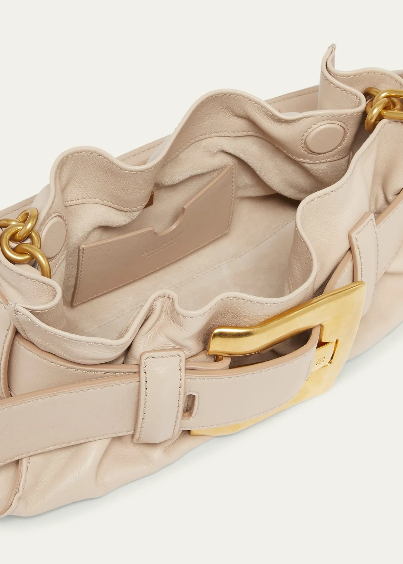 BalmainAnthem Mini Buckle Shoulder Bag in Calfskin Leather