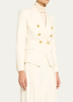 BalmainClassic Double-Breasted Fitted Wool Jacket