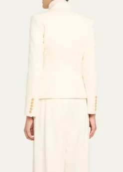 BalmainClassic Double-Breasted Fitted Wool Jacket