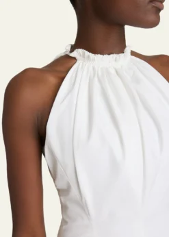 BalmainCotton Poplin Halter Mini Dress