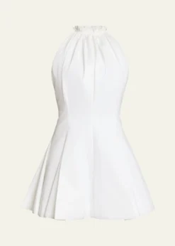 BalmainCotton Poplin Halter Mini Dress