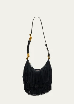 BalmainEbene Suede Fringe Hobo Bag