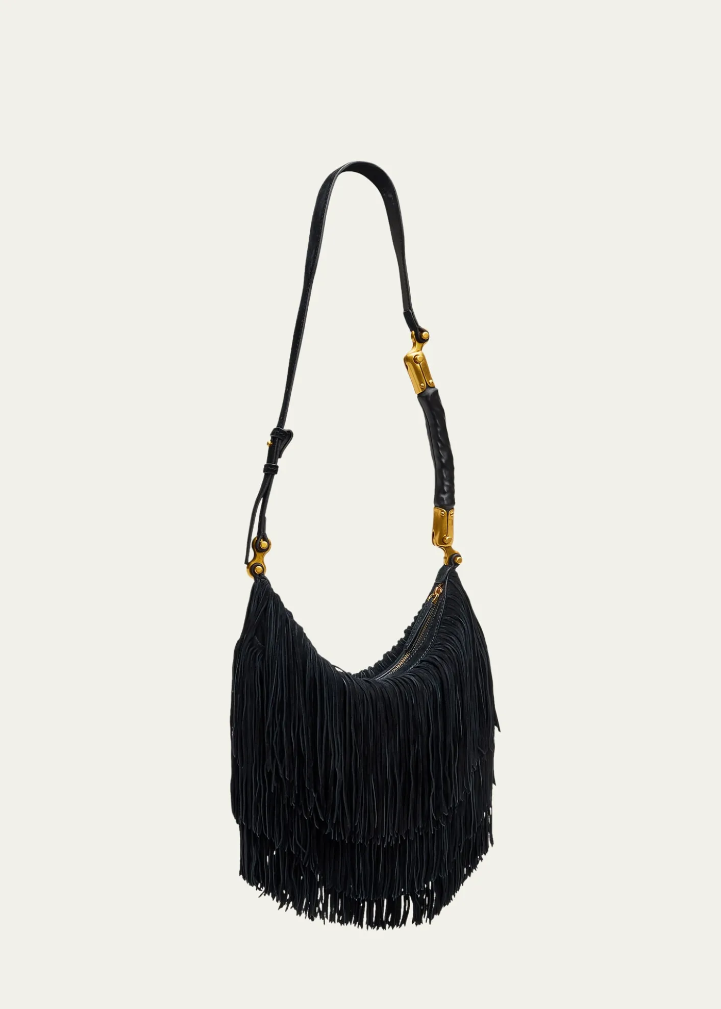 BalmainEbene Suede Fringe Hobo Bag
