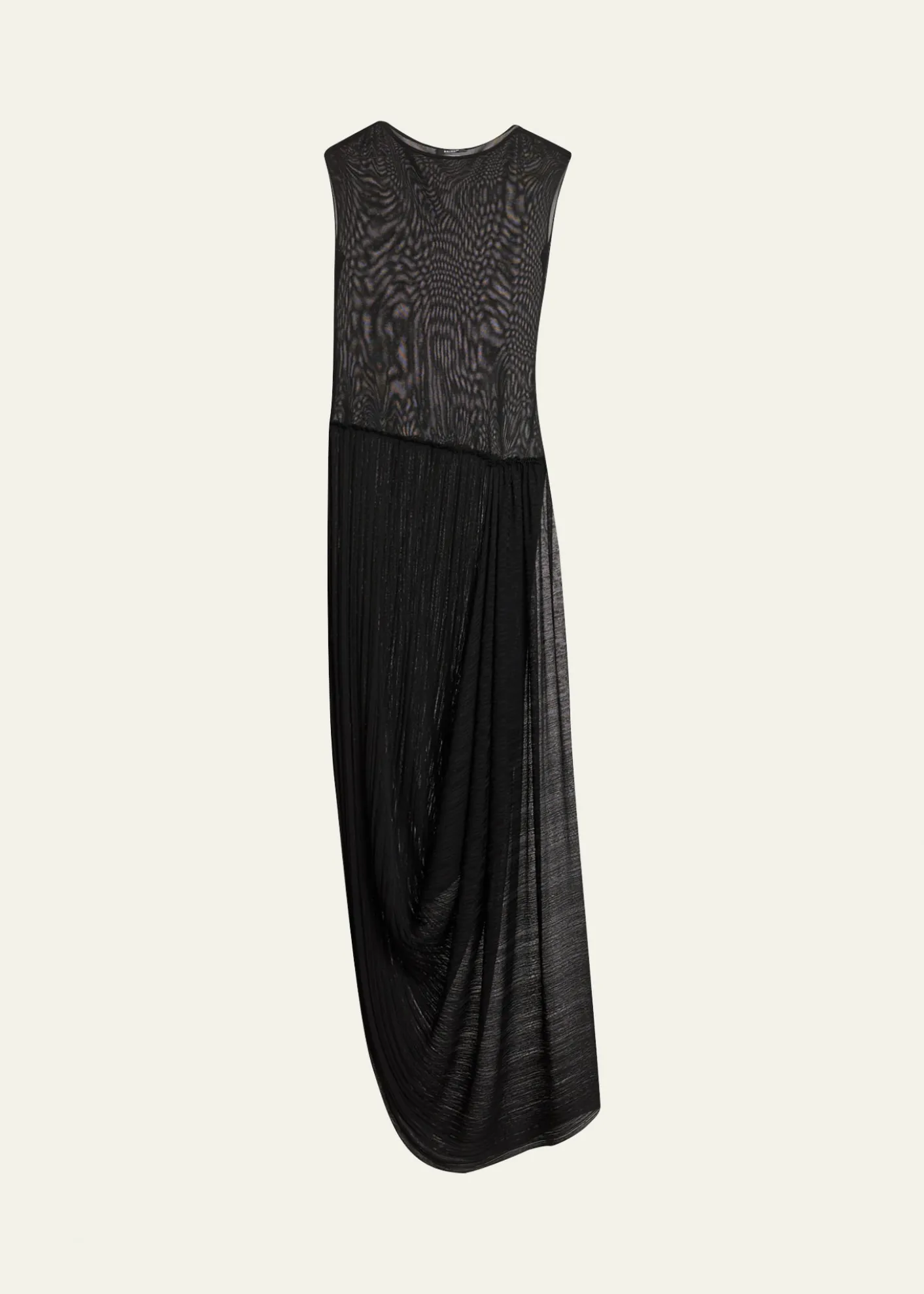 BalmainFlechage Semi-Sheer Draped Dress
