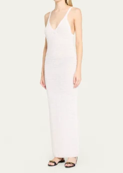 BalmainLong Sleeveless Crochet Dress