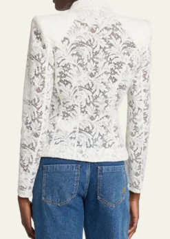 BalmainOne-Button Floral Lace Blazer