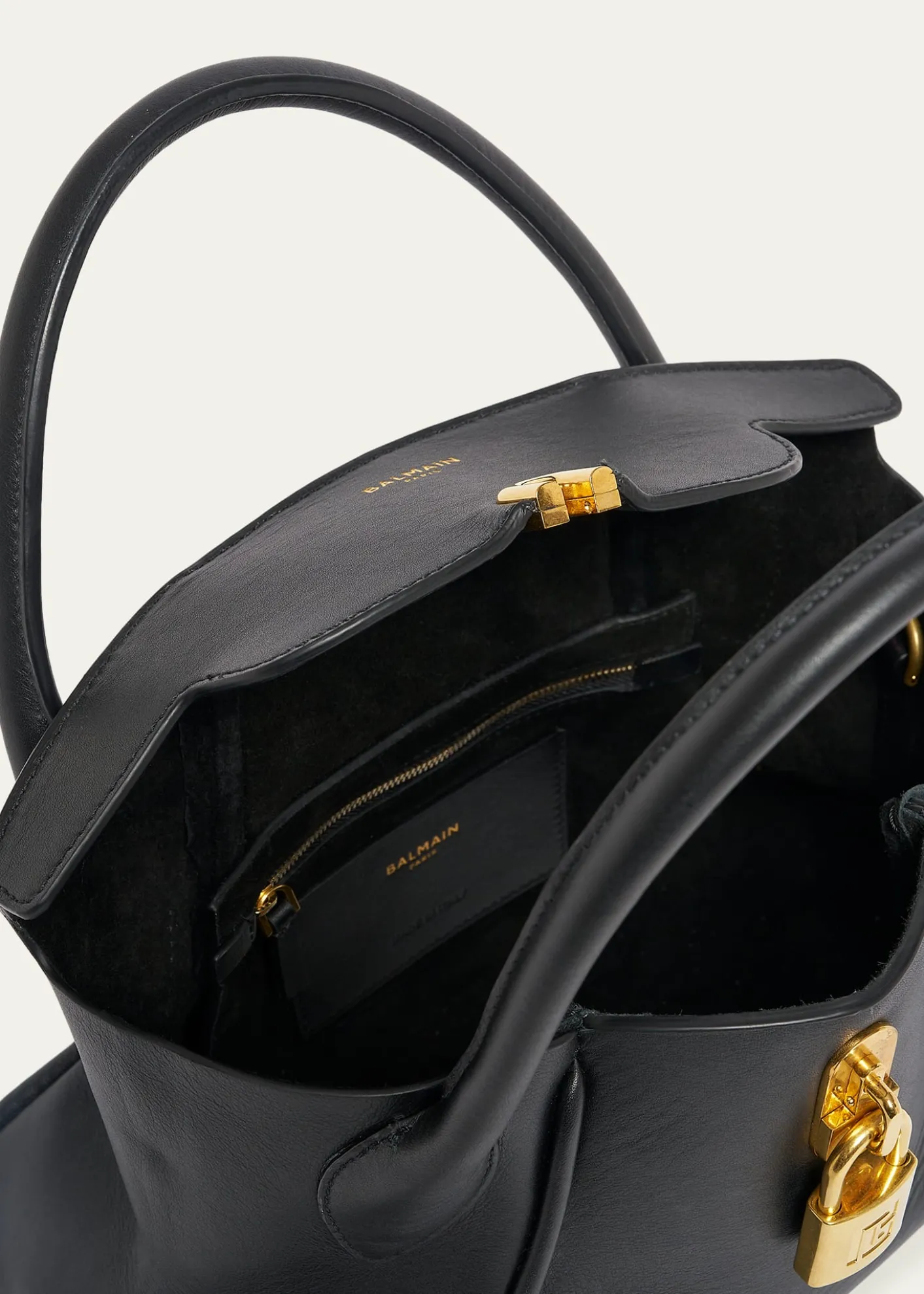 BalmainPulse Leather Top-Handle Bag