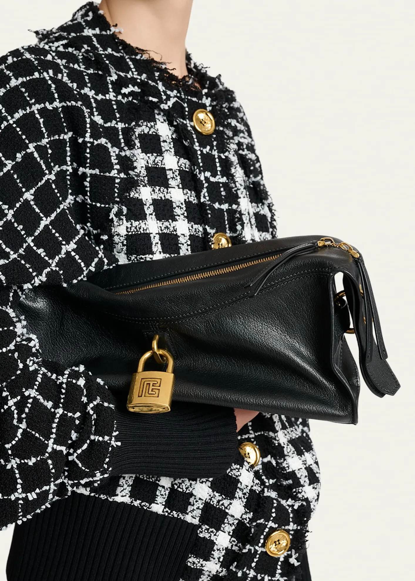 BalmainPulse Padlock Crossbody Bag in Leather