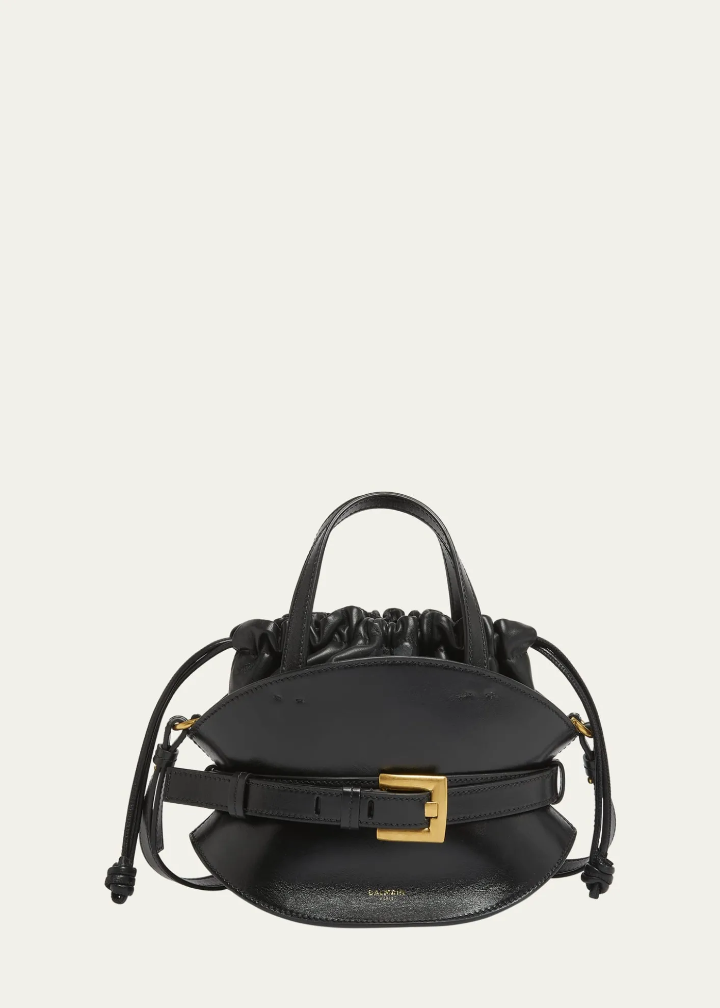 BalmainShuffle Mini Top-Handle Bag in Calfskin