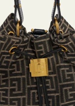 BalmainSync Drawstring Backpack in Monogram Jacquard