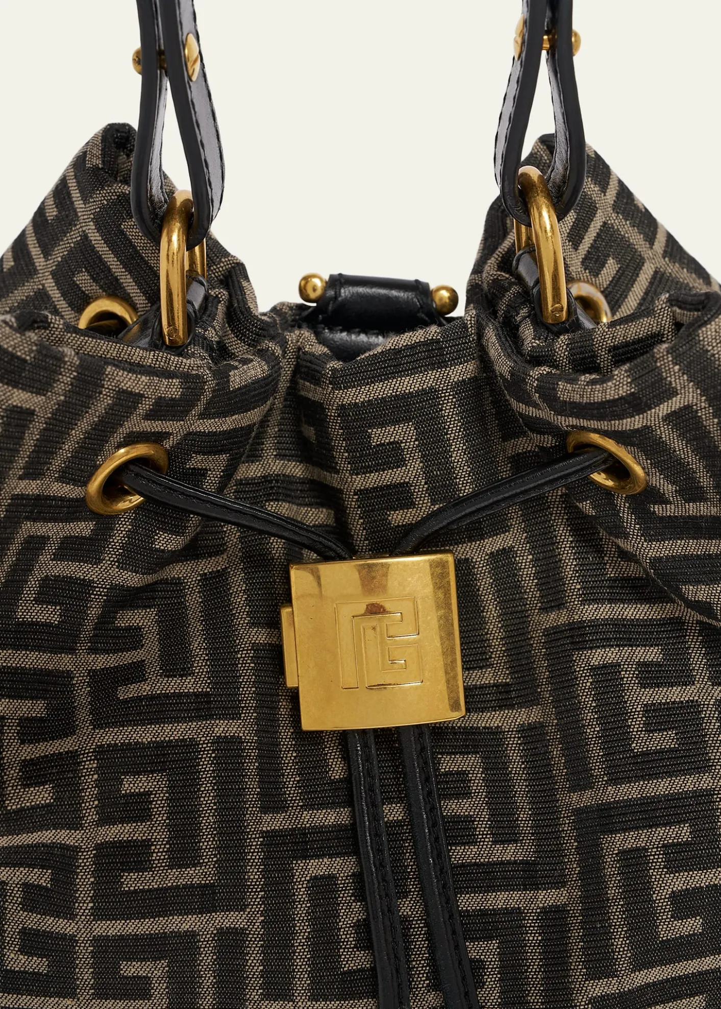 BalmainSync Drawstring Backpack in Monogram Jacquard