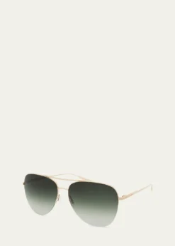 Barton PerreiraChevalier Green Titanium Aviator Sunglasses