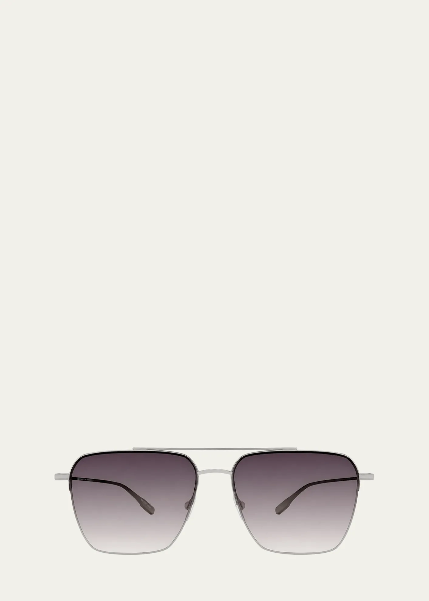 Barton PerreiraMen's Double-Bridge Titanium Aviator Sunglasses