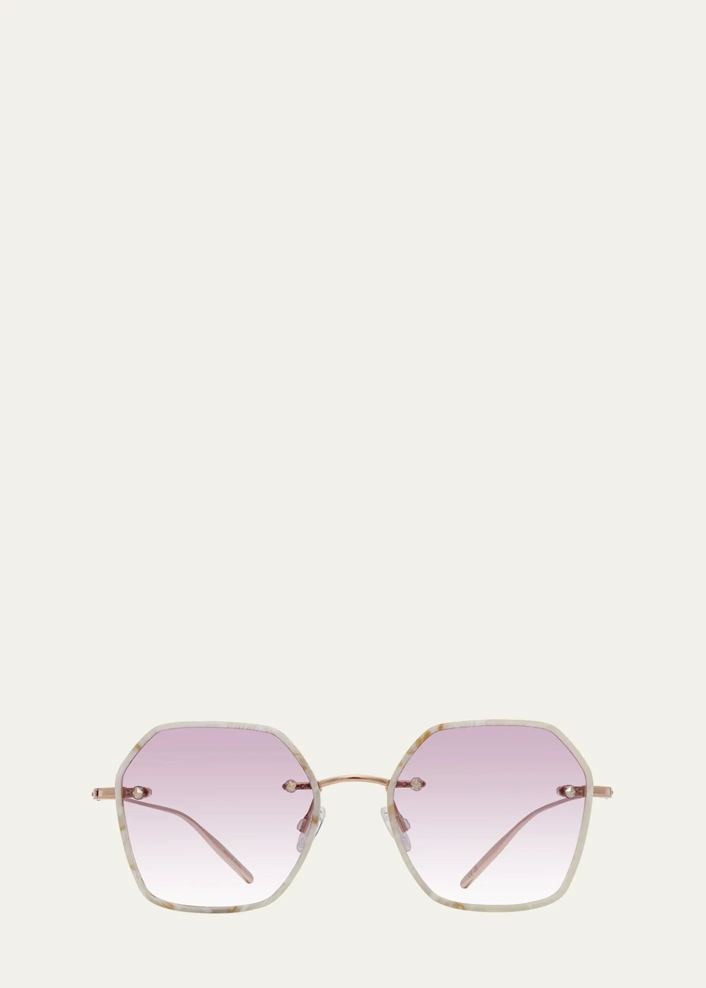 Barton PerreiraRhonda Rose Gold Titanium & Acetate Square Sunglasses