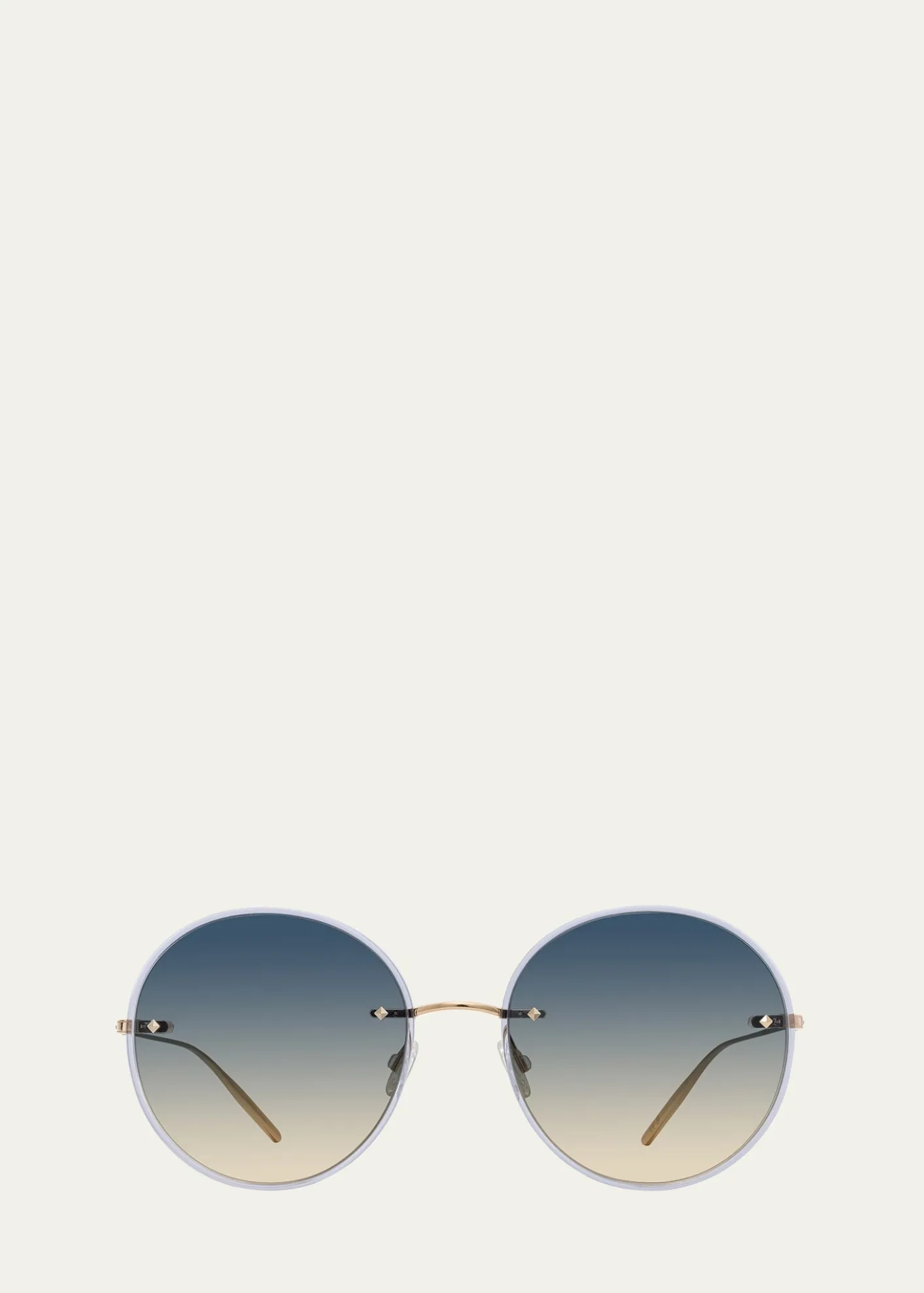 Barton PerreiraRigby Golden Titanium & Acetate Round Sunglasses
