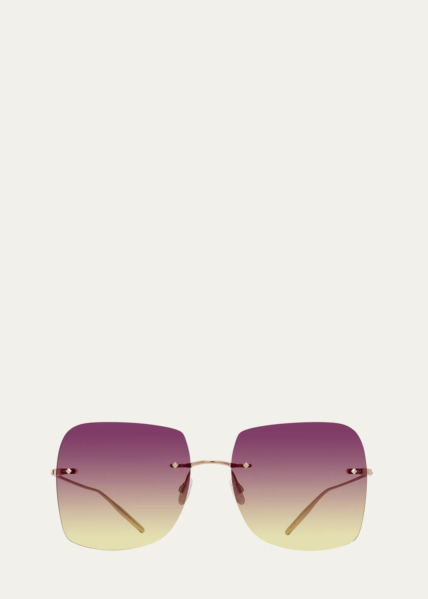 Barton PerreiraSharona Rimless Sun Kissed Titanium Square Sunglasses