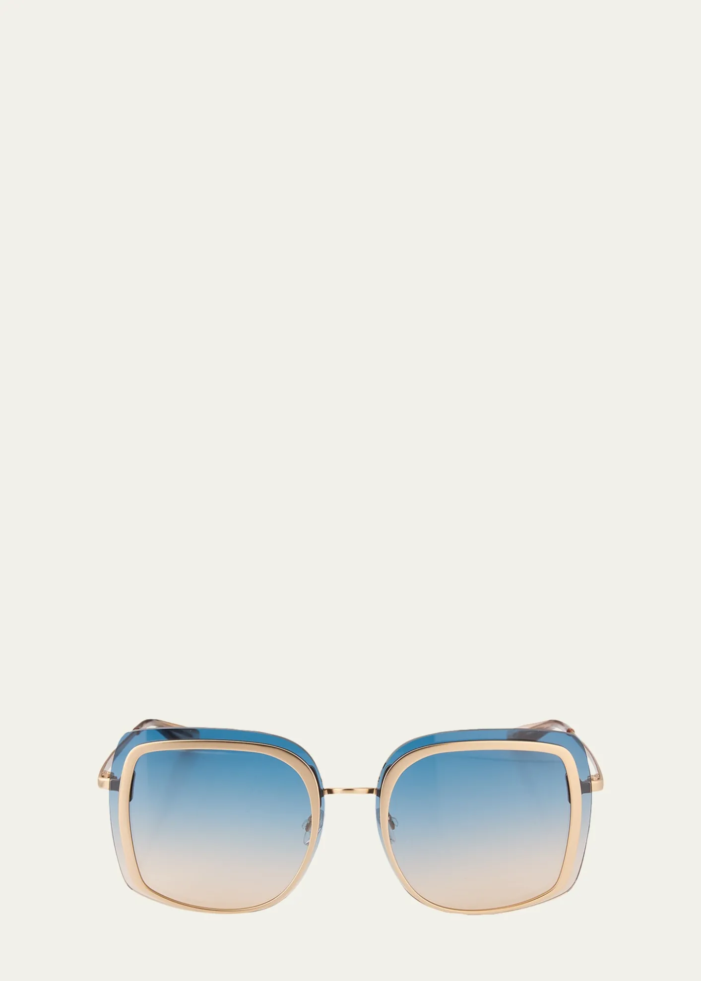Barton PerreiraHalima 65mm Square Titanium Sunglasses