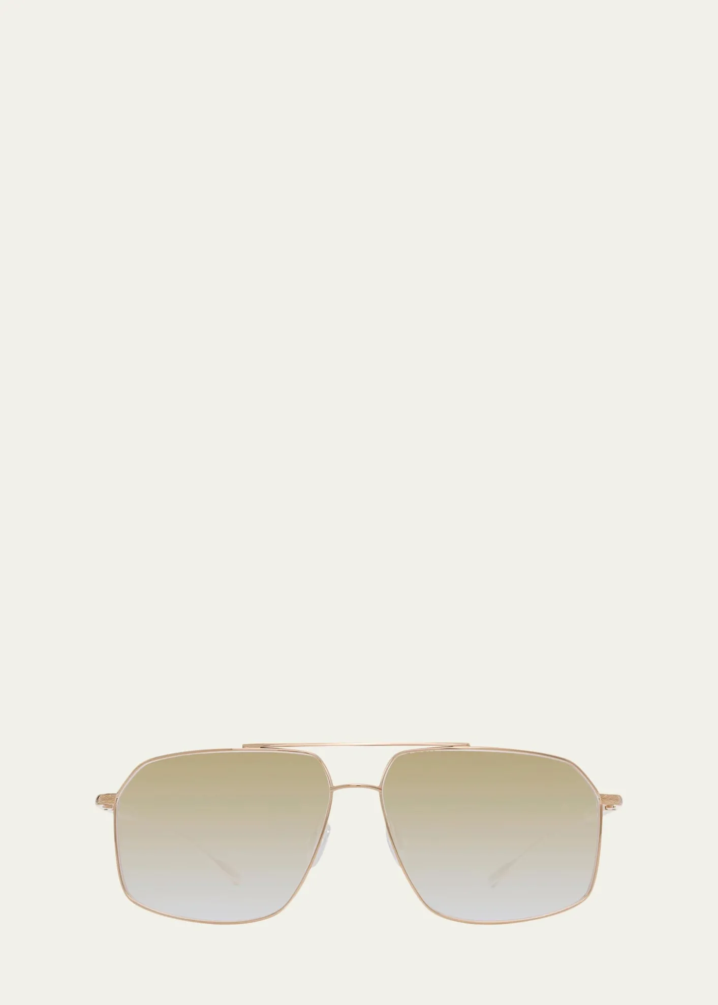 Barton PerreiraMen's Double-Bridge Titanium Aviator Sunglasses
