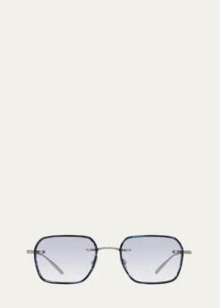 Barton PerreiraMen's Louie Titanium and Acetate Square Sunglasses