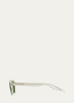 Barton PerreiraMen's Transparent-Acetate Rectangle Sunglasses