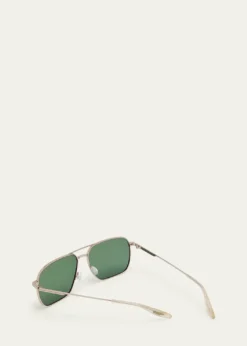 Barton Perreirax 007 Men's Royale Double-Bridge Titanium Aviator Sunglasses