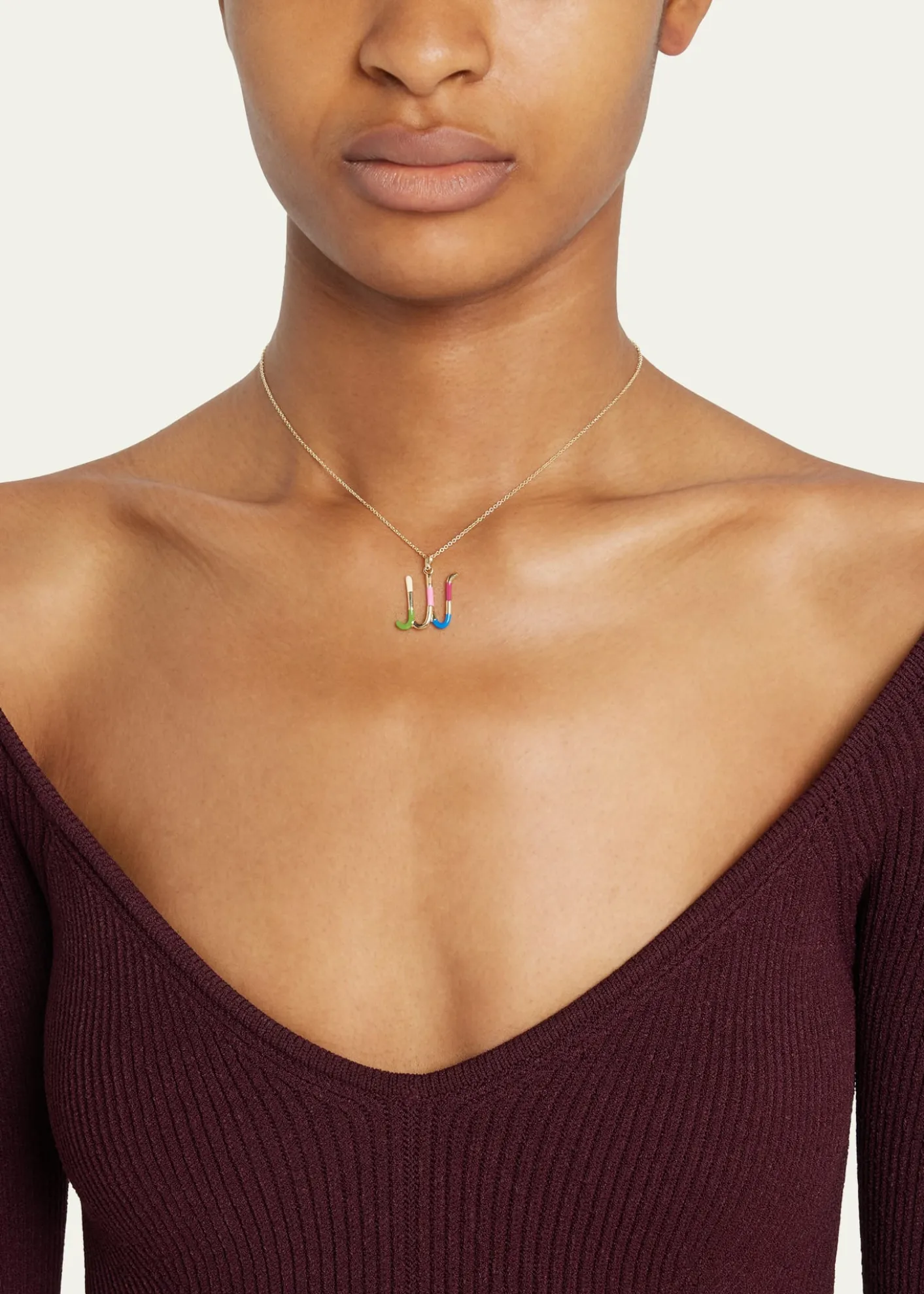 Bea BongiascaEnamel Letter Necklace