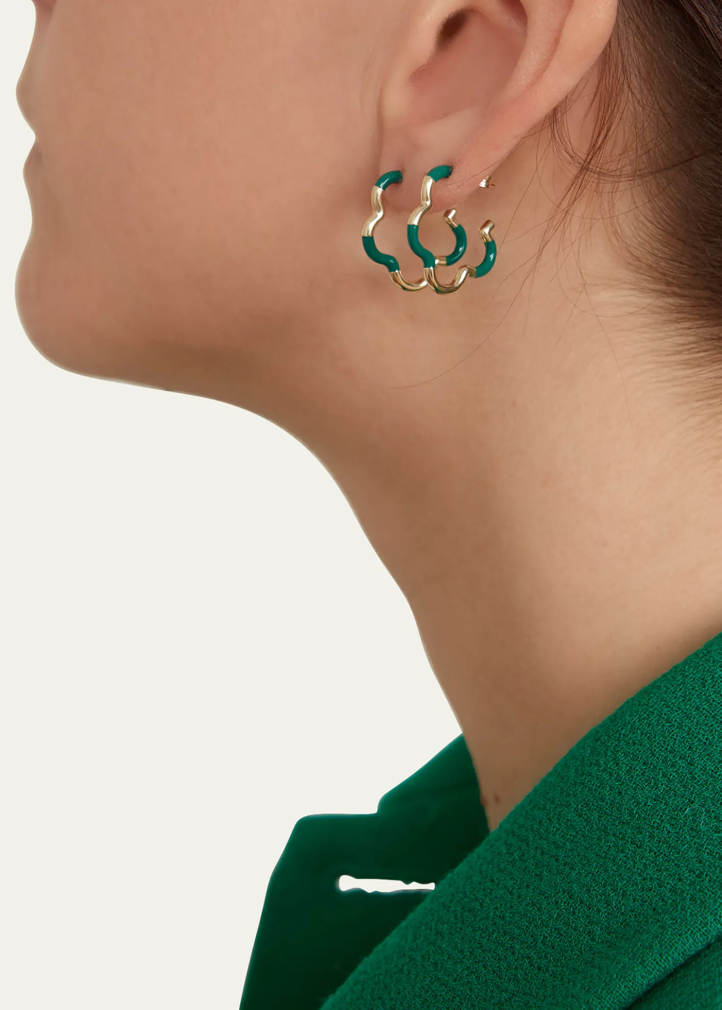 Bea BongiascaEvergreen Enamel Mini Earrings