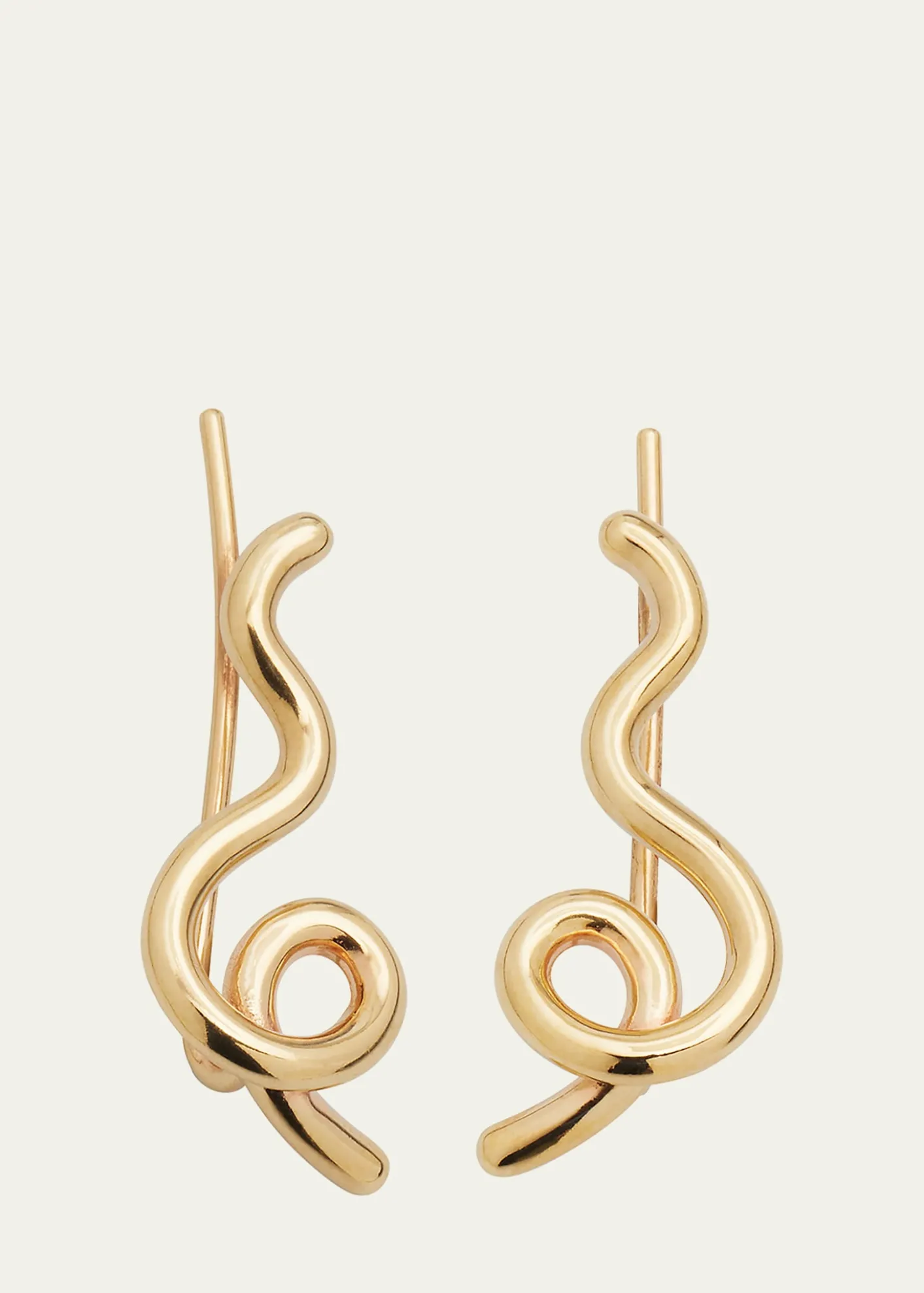 Bea Bongiasca9K Yellow Gold Wow Mini Climber Earrings