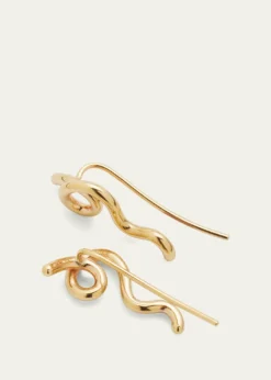Bea Bongiasca9K Yellow Gold Wow Mini Climber Earrings