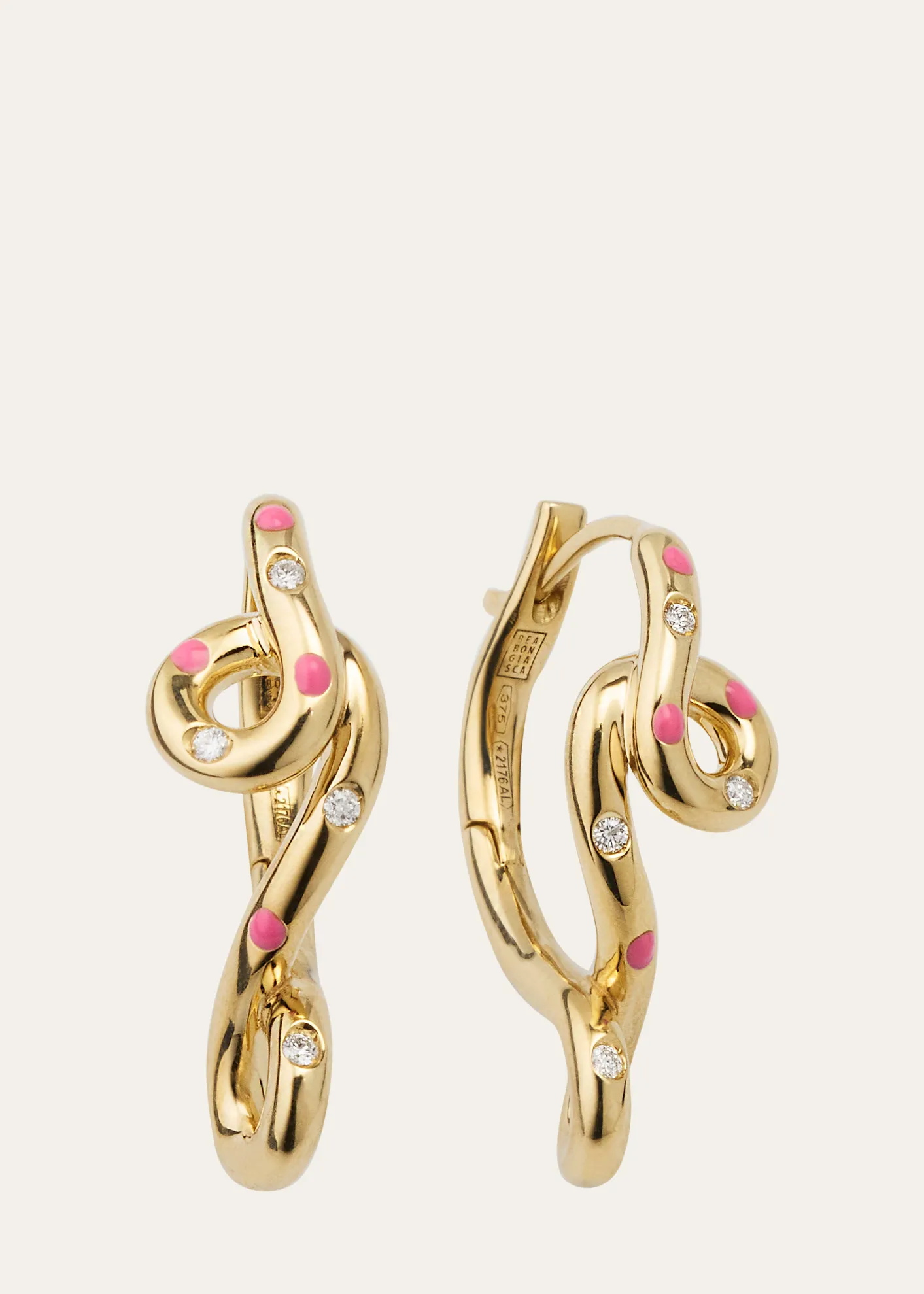 Bea BongiascaMargherita 9K Yellow Gold & Enamel Daisy Earrings
