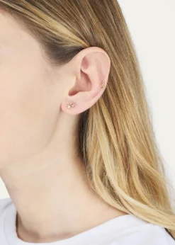 Bea BongiascaMini Loop Earring in 9K Yellow Gold with Diamonds, Single