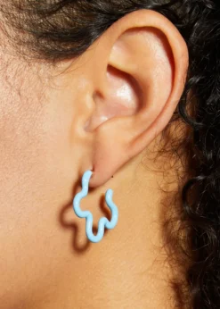 Bea BongiascaTwo-Tone Asymmetrical Flower Earrings With Enamel