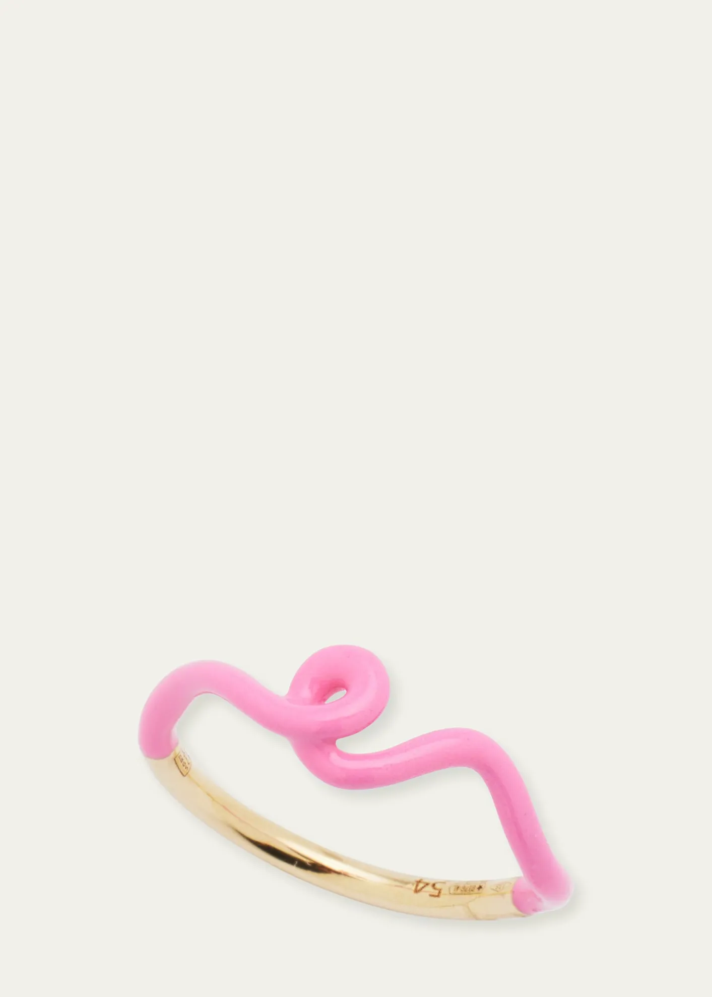 Bea BongiascaWow Mini Mono Ring with Bubblegum Pink Enamel