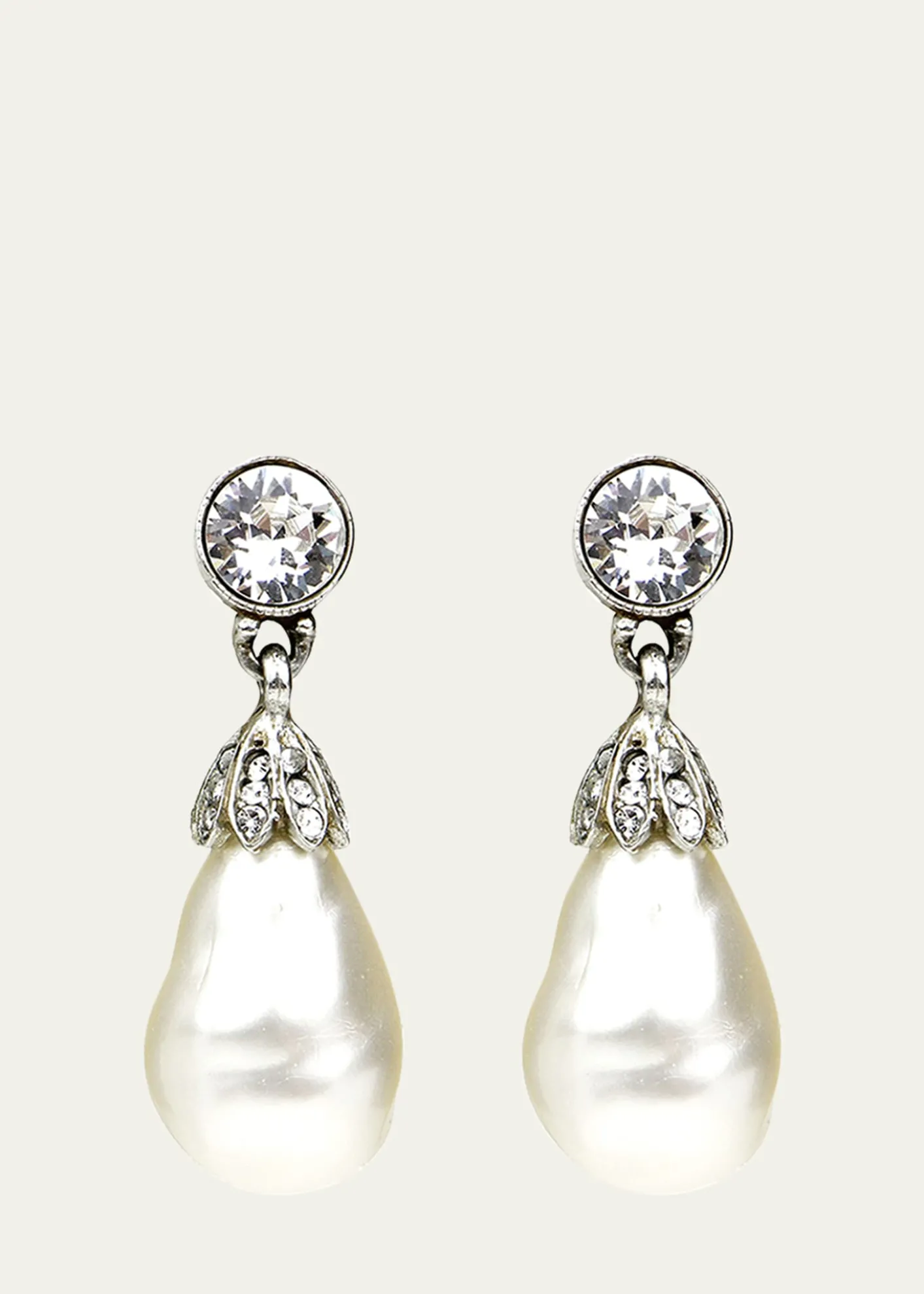 Ben-AmunBaroque Glass-Pearl Crystal Drop Earrings