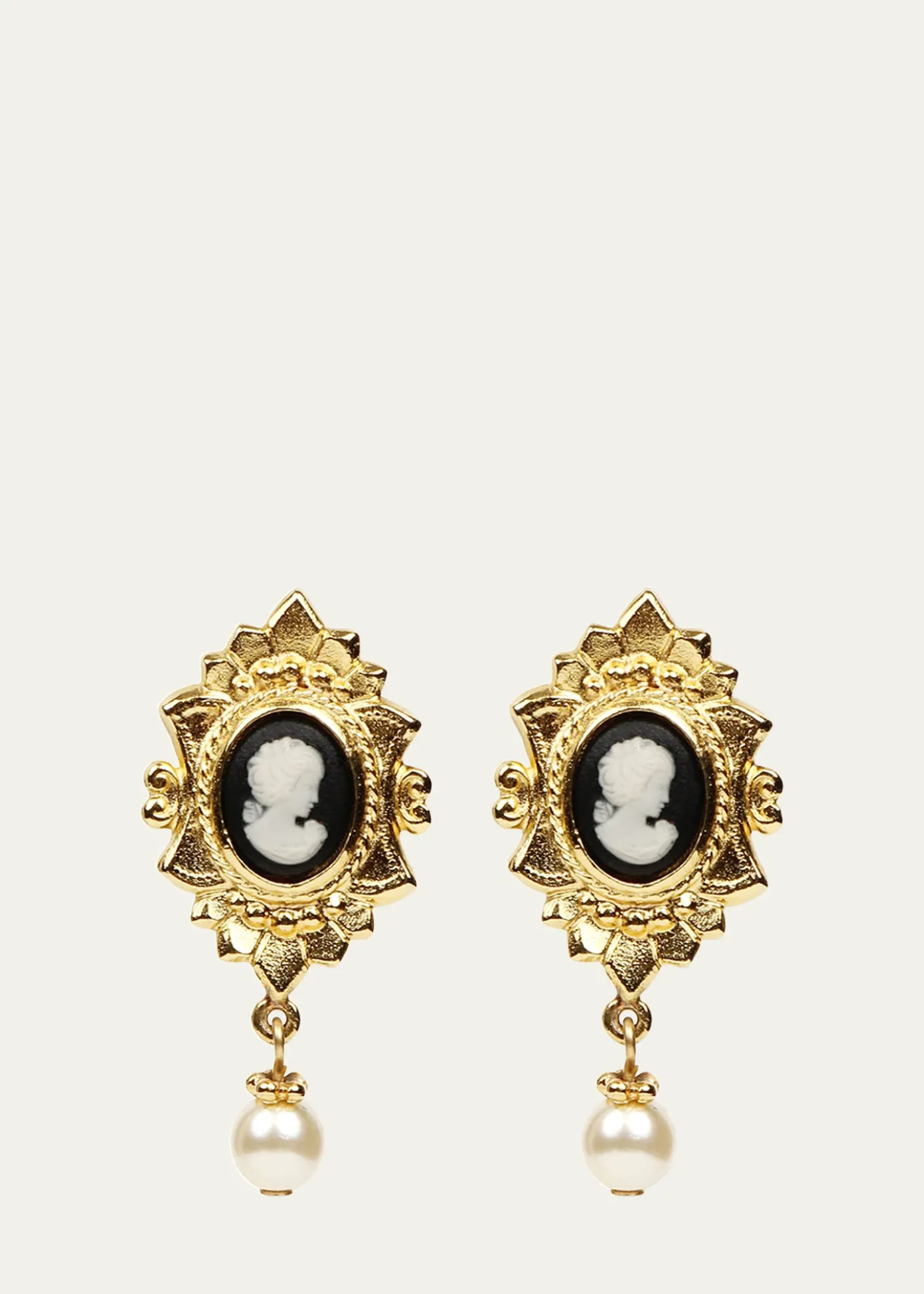 Ben-AmunCameo Pearly Pendant Earrings
