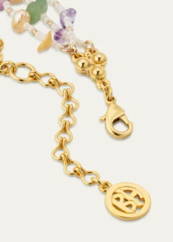 Ben-AmunColorful and Pearly 3-Row Necklace